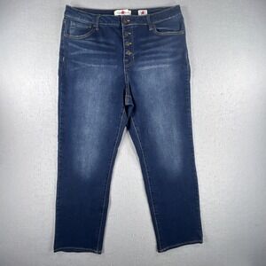 Stand United Blue Jeans Women Size 16 Vintage High Rise (Fit: 35 x 26)
